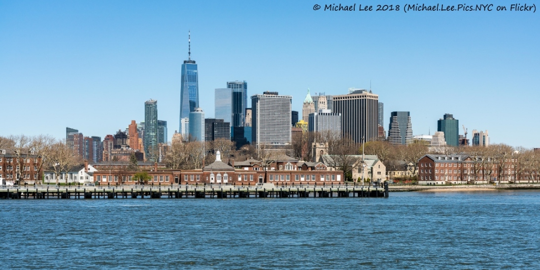 Governors Island and Lower Manhattan viewed from Water Taxi to Red Hook