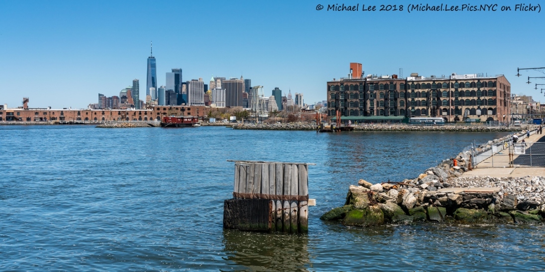 Red Hook and Lower Manhattan viewed from Water Taxi to Wall Street