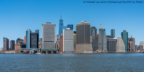 Lower Manhattan viewed from Water Taxi to Wall Street